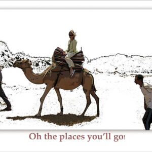 Stylized Photo of Woman With Smile on Camel